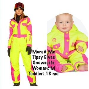 Mom & Me Tipsy Elves Snowsuit - NWT Woman Medium & EUC Toddler 12-18 Months